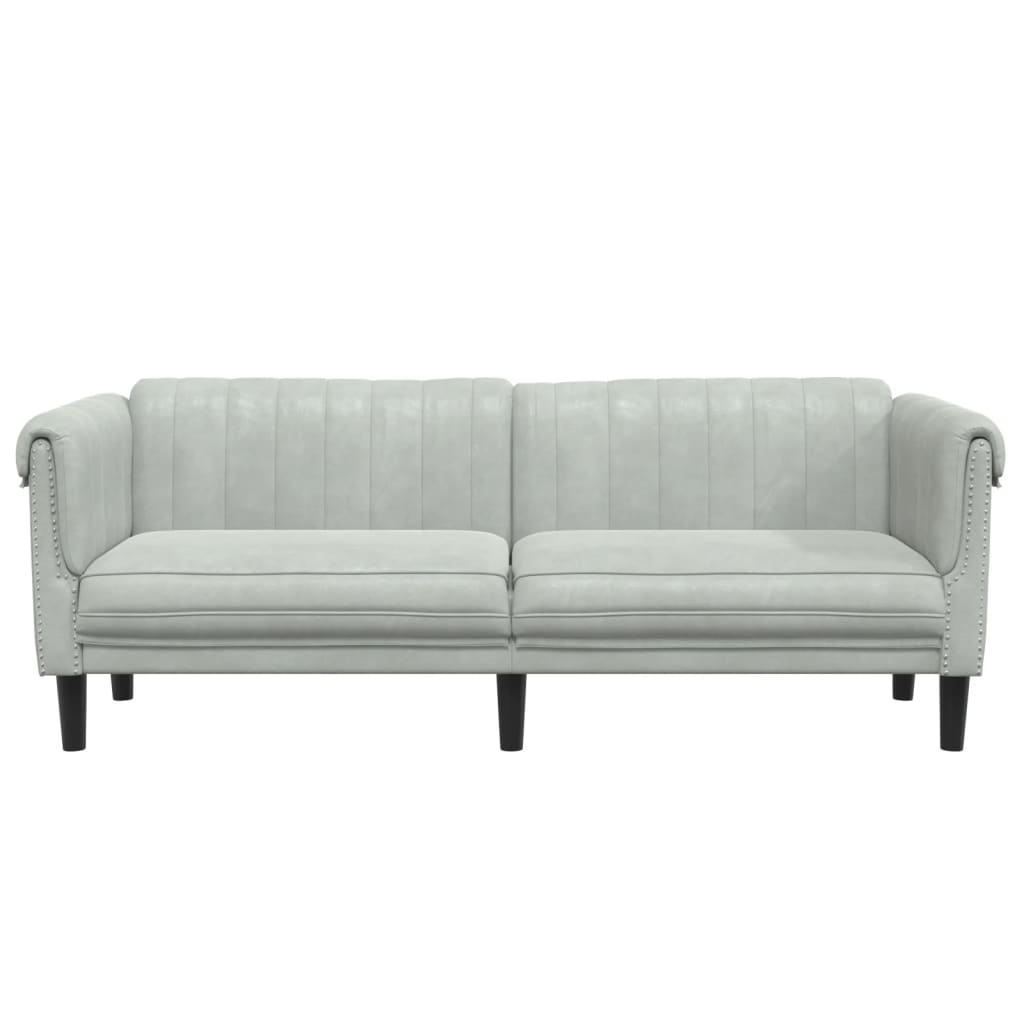 Light grey velvet 3-seater sofa