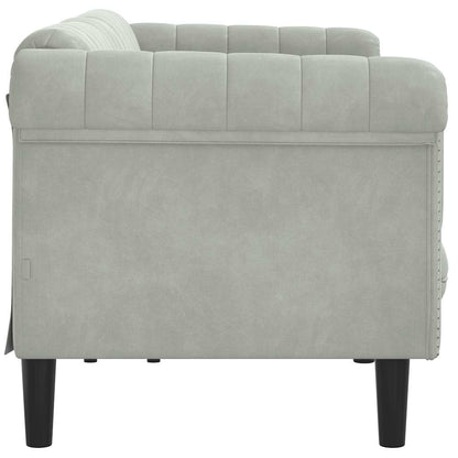 Light grey velvet 3-seater sofa
