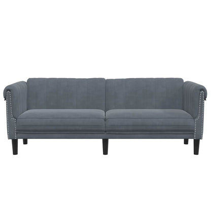 Dark grey velvet 3-seater sofa