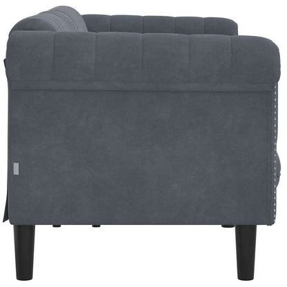 Dark grey velvet 3-seater sofa