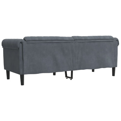 Dark grey velvet 3-seater sofa