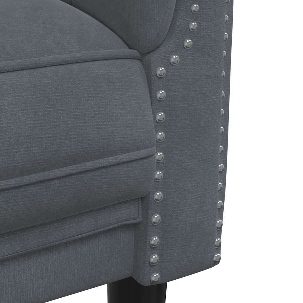 Dark grey velvet 3-seater sofa