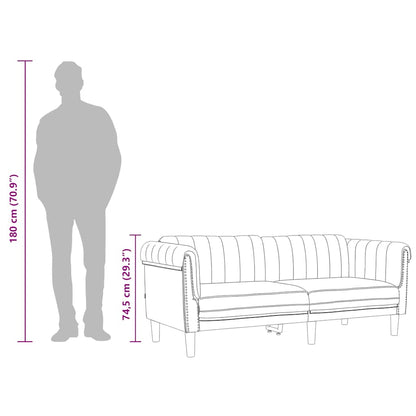 Dark grey velvet 3-seater sofa