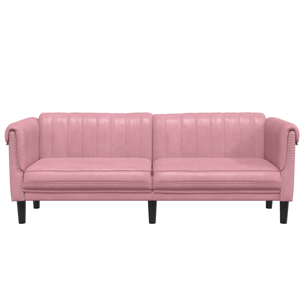 3-seater pink velvet sofa