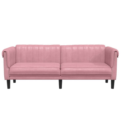 3-seater pink velvet sofa