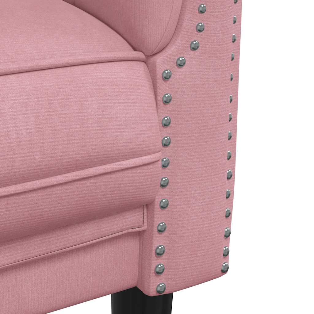 3-seater pink velvet sofa