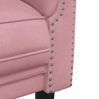 3-seater pink velvet sofa