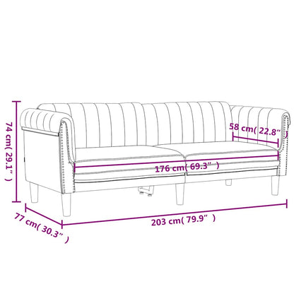 3-seater pink velvet sofa