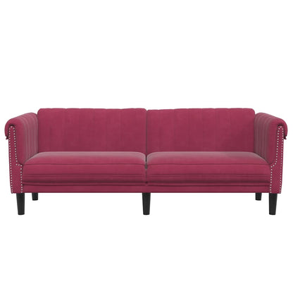 3 seater sofa in red velvet