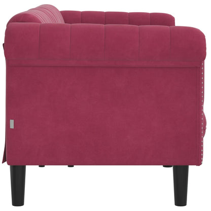 3 seater sofa in red velvet