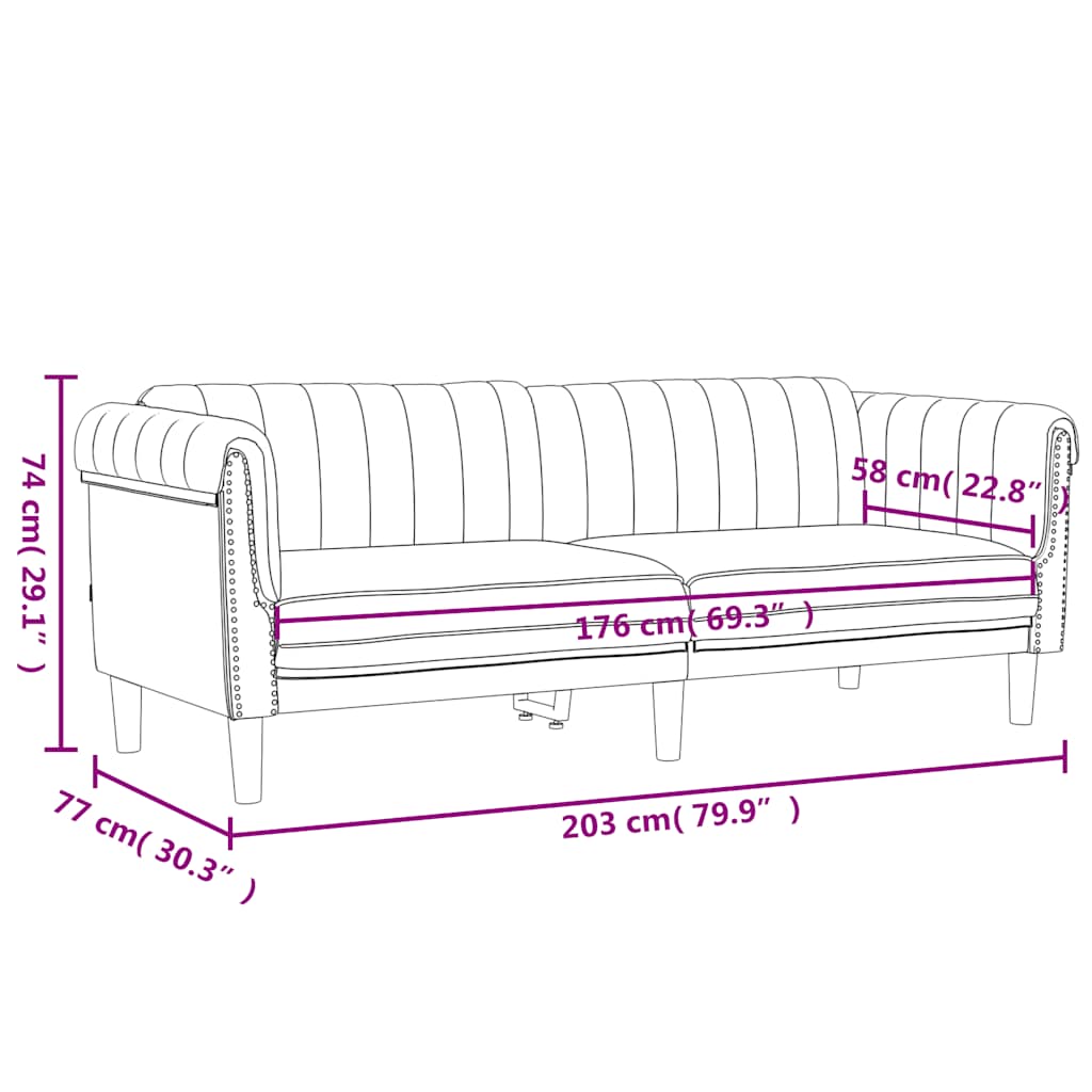 3 seater sofa in red velvet