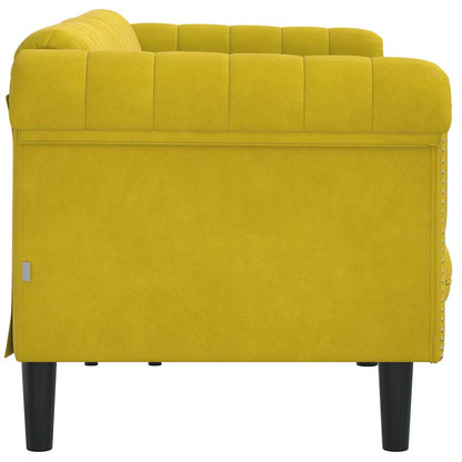 Sofá de 3 lugares veludo amarelo