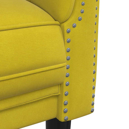 Sofá de 3 lugares veludo amarelo