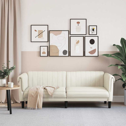 3-seater cream velvet sofa