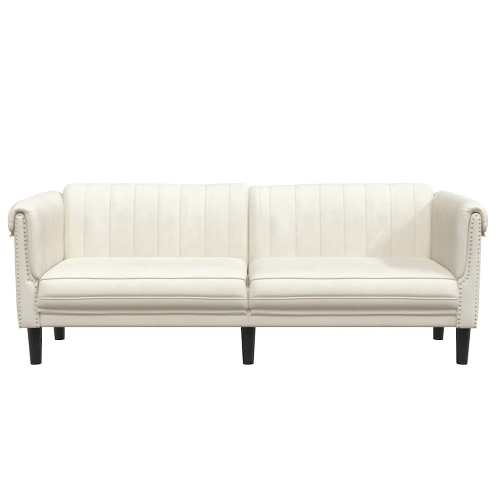 3-seater cream velvet sofa