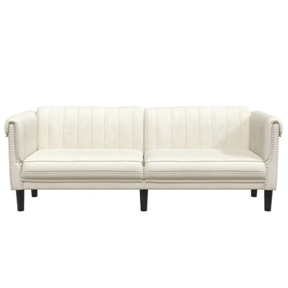3-seater cream velvet sofa