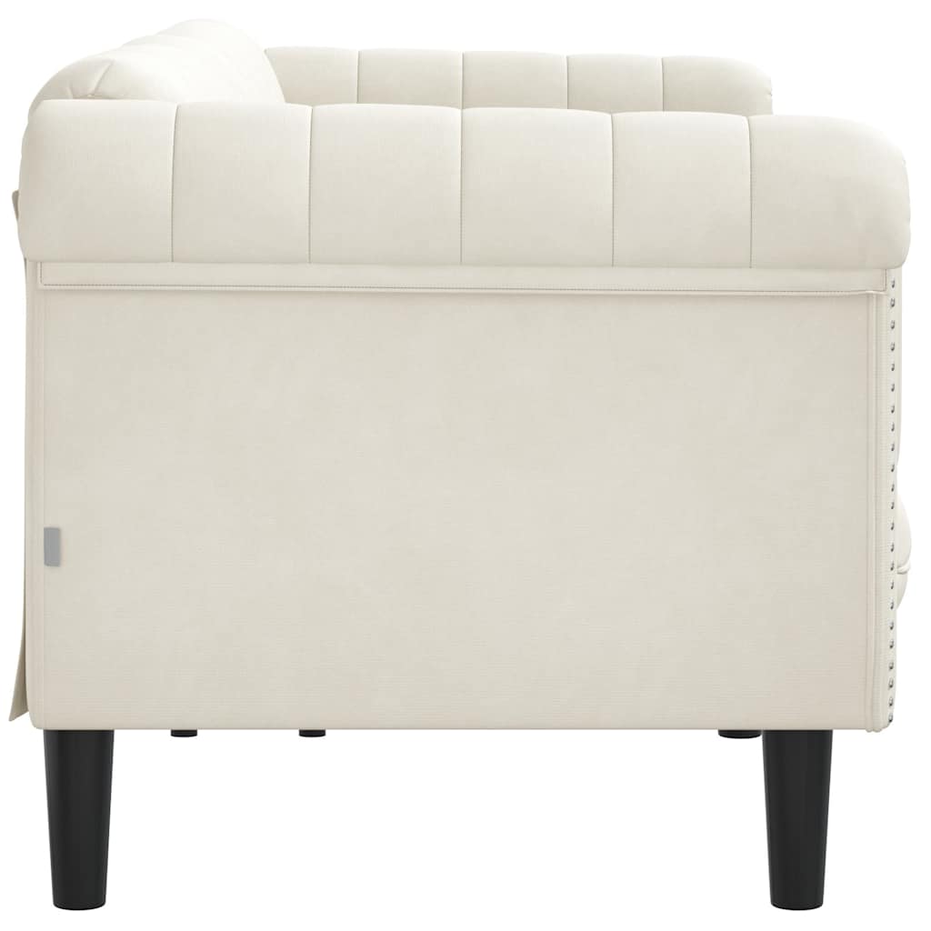 3-seater cream velvet sofa