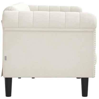 3-seater cream velvet sofa
