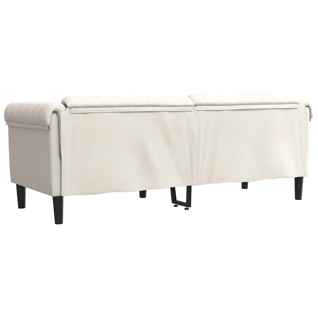 3-seater cream velvet sofa