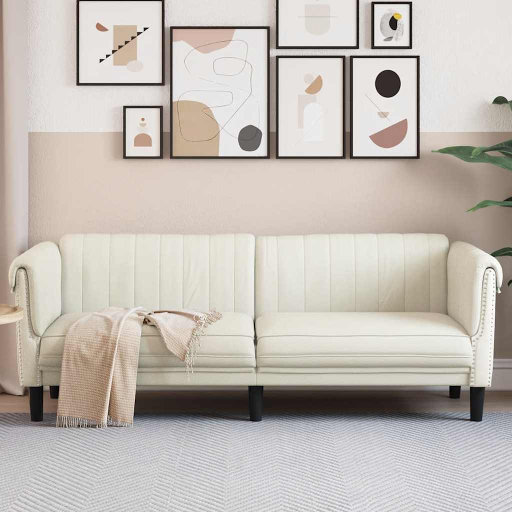 3-seater cream velvet sofa
