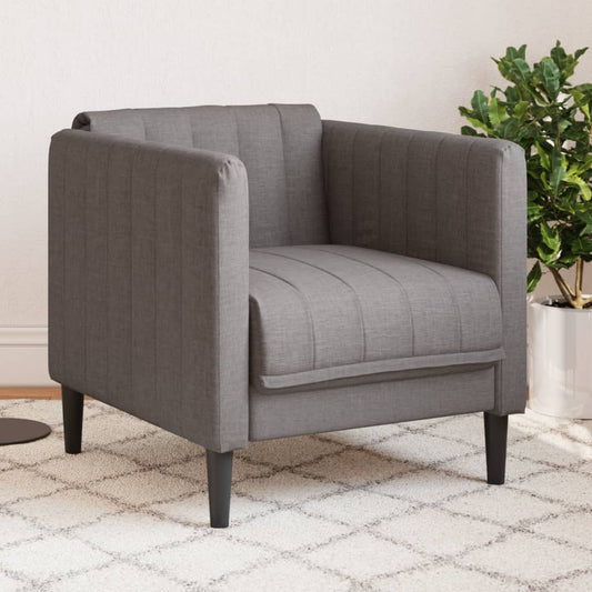 Gray-brown fabric armchair