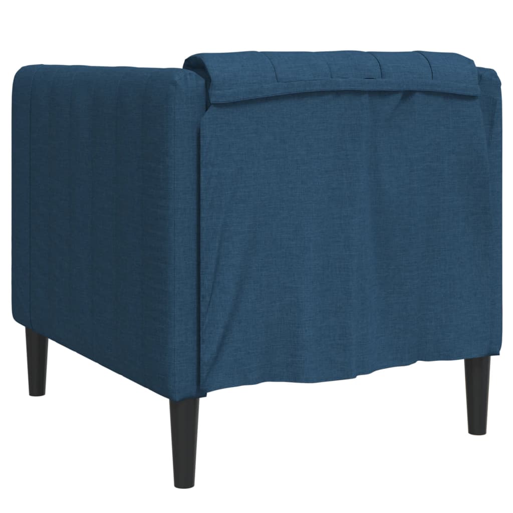 Blue fabric armchair