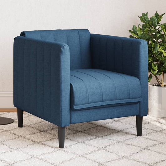 Blue fabric armchair