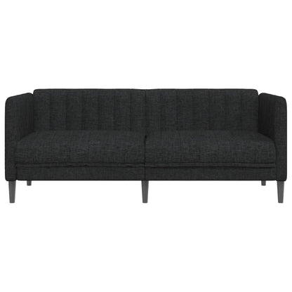 2 seater black fabric sofa