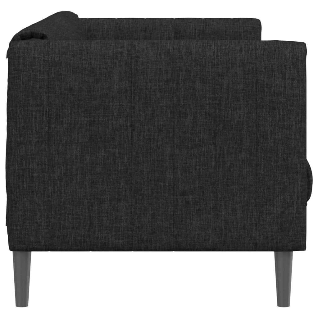 2 seater black fabric sofa