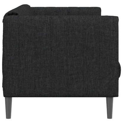 2 seater black fabric sofa