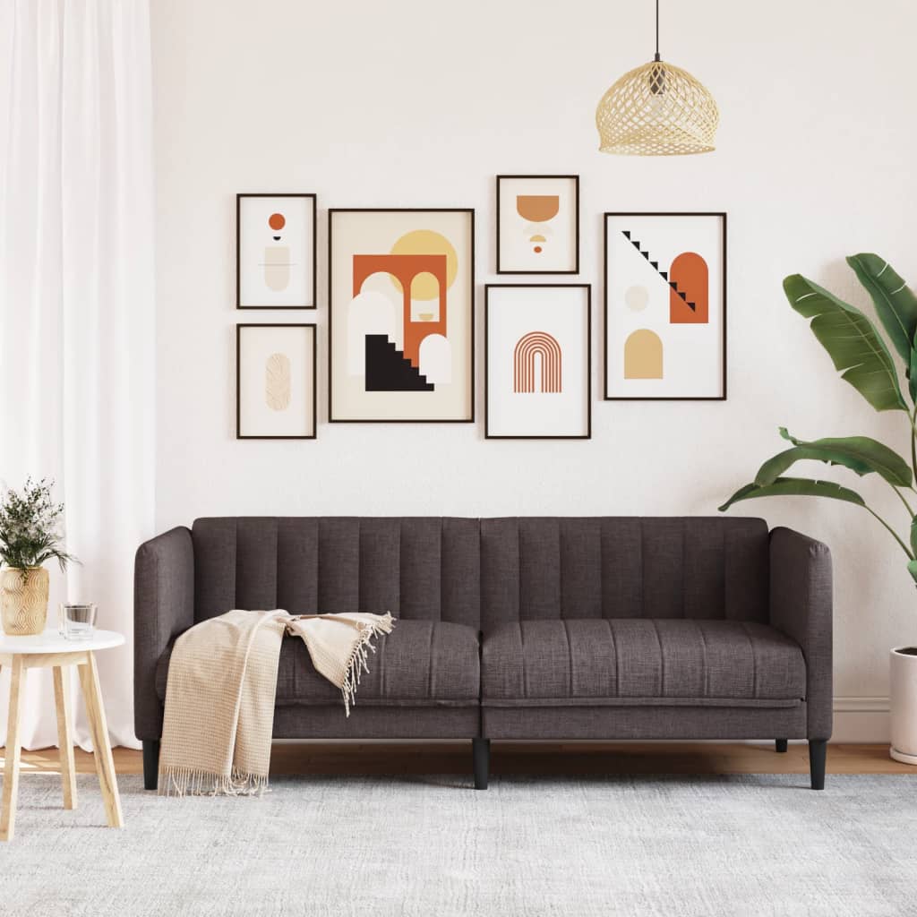 2-seater sofa in dark brown fabric