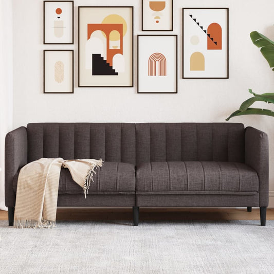 2-seater sofa in dark brown fabric