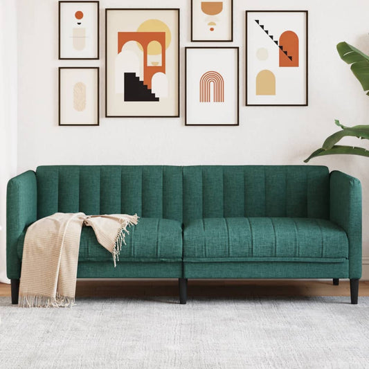 2-seater sofa in dark green fabric