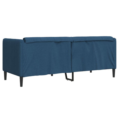 2 seater blue fabric sofa