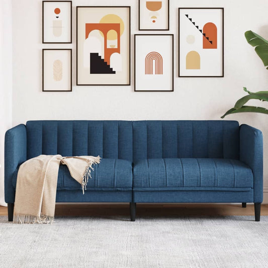 2 seater blue fabric sofa