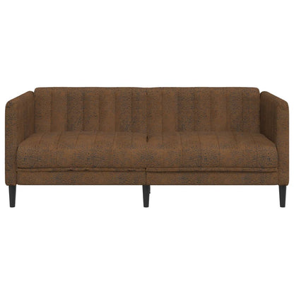 2-seater sofa in brown faux suede