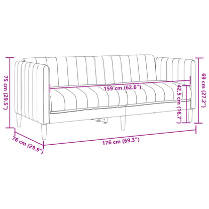 2-seater sofa in brown faux suede