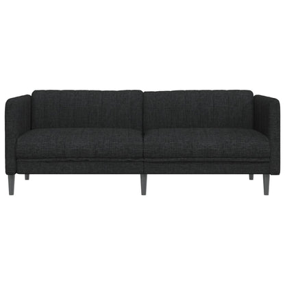 3 seater black fabric sofa