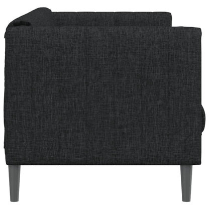 3 seater black fabric sofa
