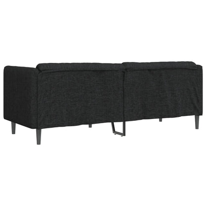 3 seater black fabric sofa