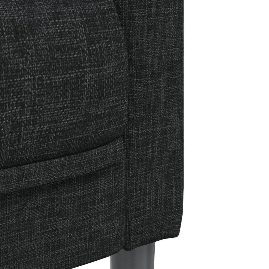 3 seater black fabric sofa