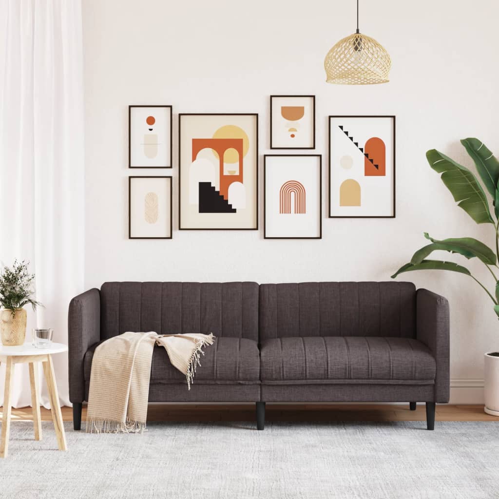 3-seater sofa in dark brown fabric
