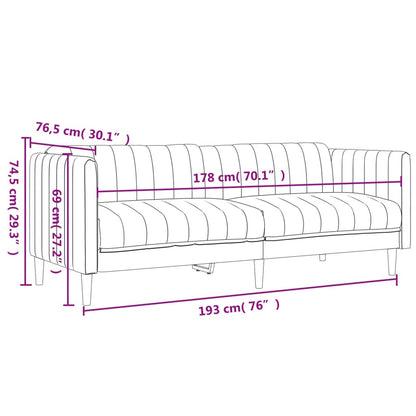 3-seater sofa in dark brown fabric