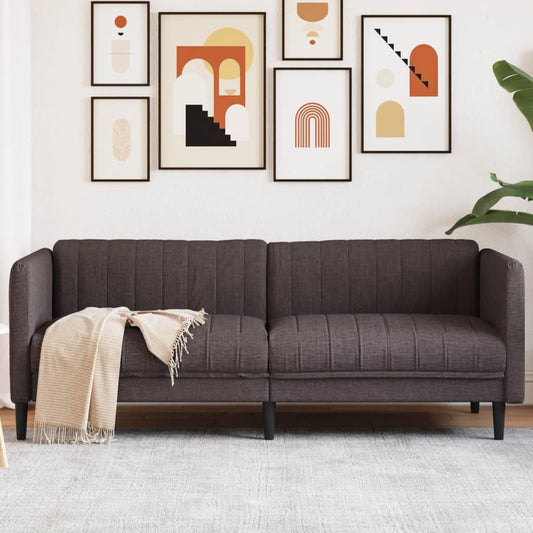 3-seater sofa in dark brown fabric