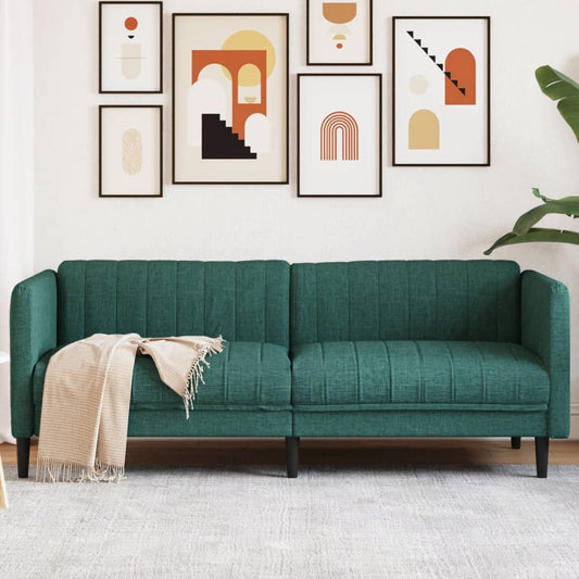 3-seater sofa in dark green fabric