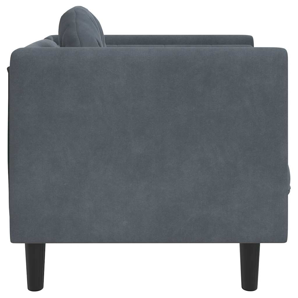 Armchair with dark grey velvet cushion