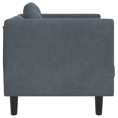 Armchair with dark grey velvet cushion