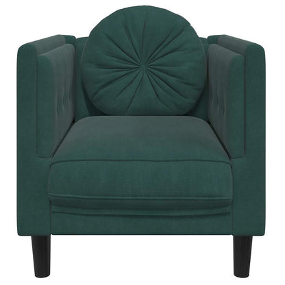 Poltrona com almofadão veludo verde-escuro