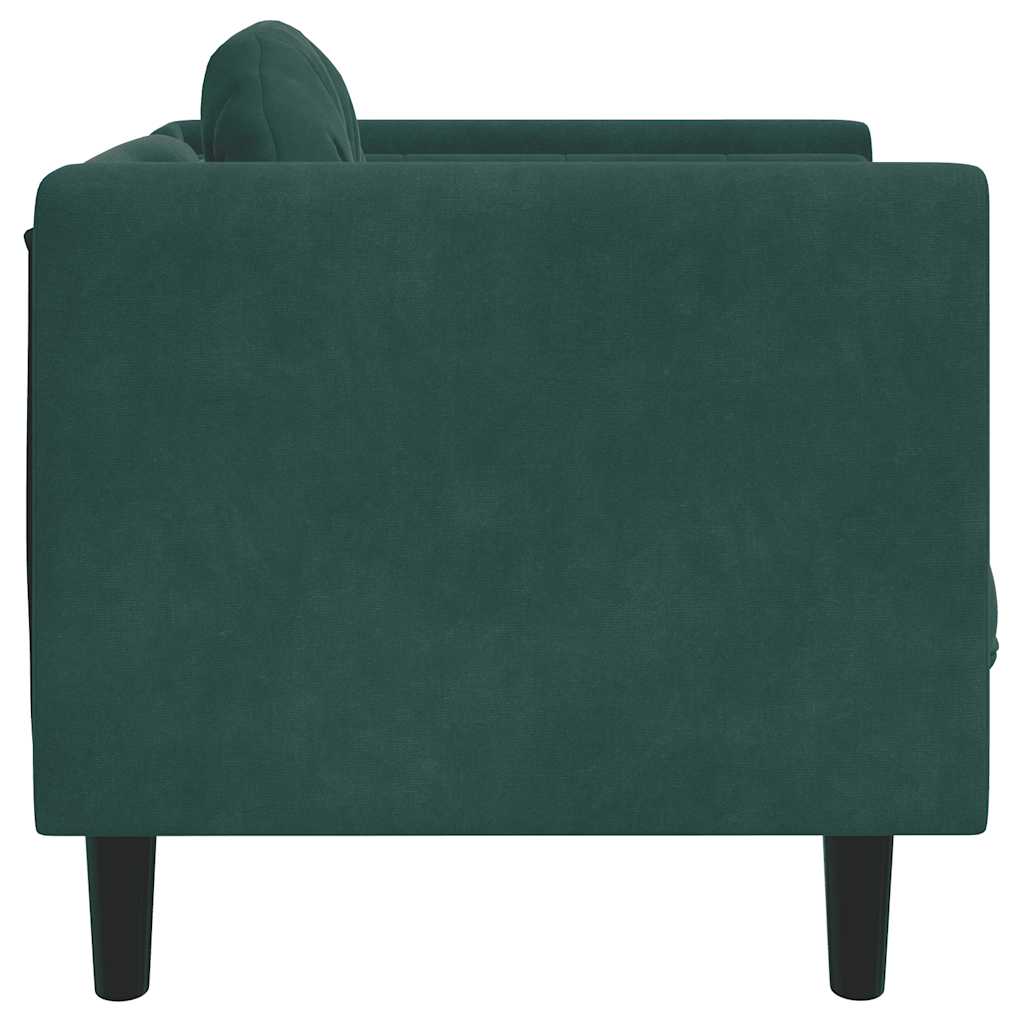 Poltrona com almofadão veludo verde-escuro