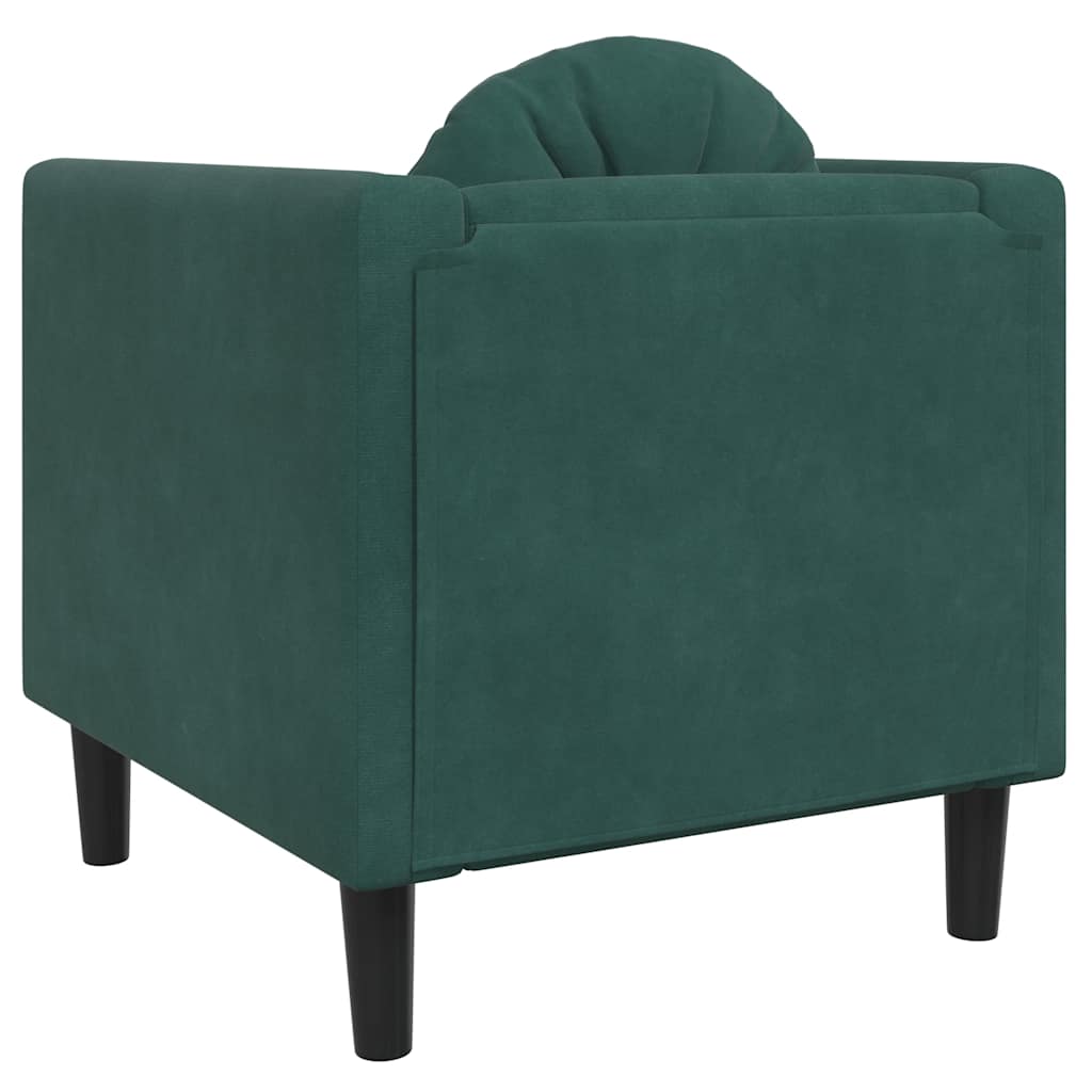 Poltrona com almofadão veludo verde-escuro